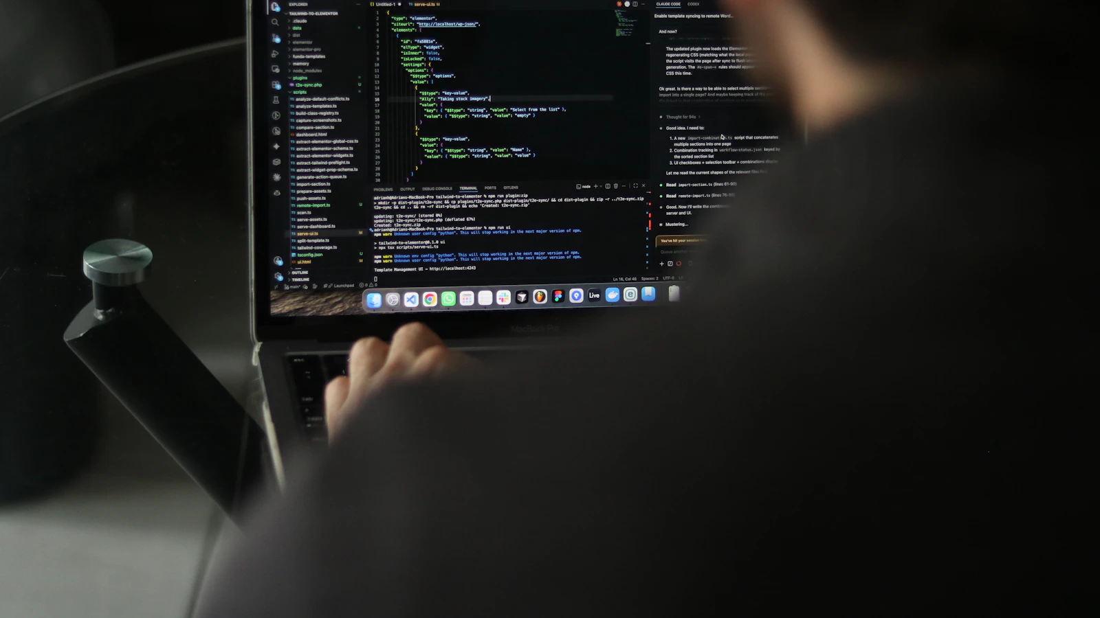 Developer building a product on a laptop