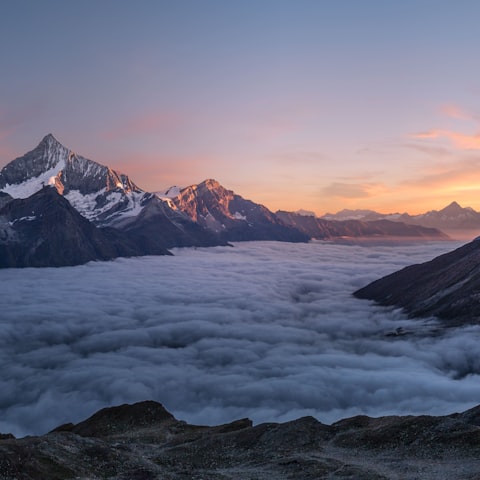 Mountain range at golden hour