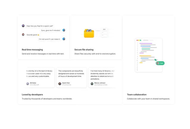 Feature overview screen
